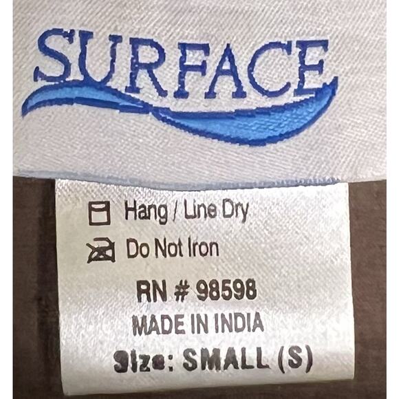 Vintage SURFACE Womens S, Brown Cover Up with waist drawstring pink embroidered - Picture 3 of 6